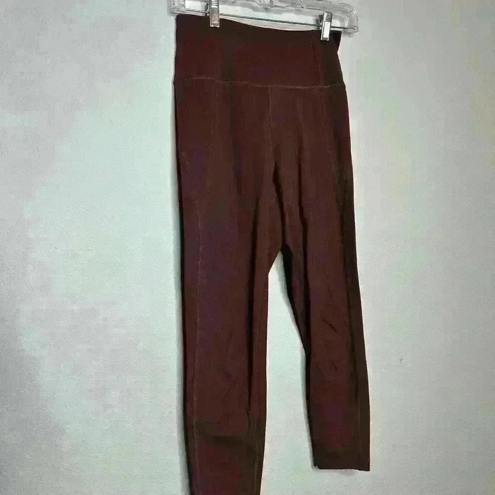Girlfriend collective burgundy leggings women’s size small buttery soft - Picture 2 of 5